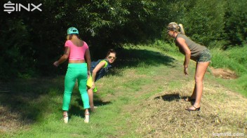 Three luscious ladies get soaked exercising in a river Screencap 8 on www.sinx.com