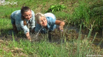 Hot Babes Catfight In Muddy Stream Screencap 24 on www.sinx.com