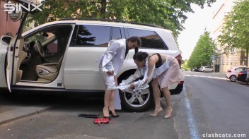 Public Clothes Ripping For Brunette Twins Screencap 39 on www.sinx.com
