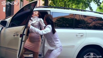 Public Clothes Ripping For Brunette Twins Screencap 6 on www.sinx.com