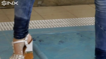 Denim Covered Blonde Takes A Dip Screencap 13 on www.sinx.com
