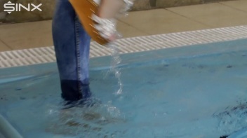 Denim Covered Blonde Takes A Dip Screencap 14 on www.sinx.com