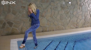 Denim Covered Blonde Takes A Dip Screencap 18 on www.sinx.com