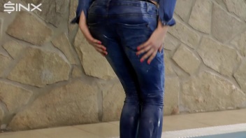 Denim Covered Blonde Takes A Dip Screencap 22 on www.sinx.com