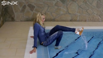 Denim Covered Blonde Takes A Dip Screencap 24 on www.sinx.com