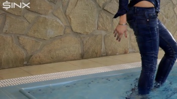 Denim Covered Blonde Takes A Dip Screencap 26 on www.sinx.com