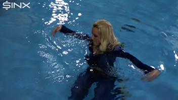 Denim Covered Blonde Takes A Dip Screencap 33 on www.sinx.com