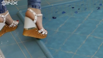 Denim Covered Blonde Takes A Dip Screencap 5 on www.sinx.com