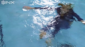 Denim Covered Blonde Takes A Dip Screencap 54 on www.sinx.com