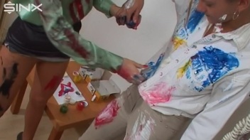 Dressed Babes Paint Each Others Outfits Screencap 23 on www.sinx.com