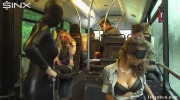 Latex Wearing Lesbian Sluts Get Crazy On The Bus Screencap 19 on www.sinx.com
