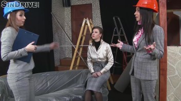 Lesbo Piss Power Meeting At The Worksite!  No Hard Hats Can Stop These Piss Showers! Screencap 5 on www.sinx.com