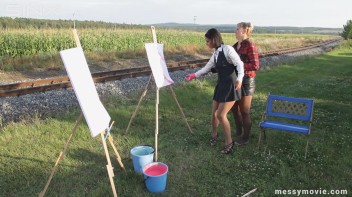 Outdoor Painting Session Turns Messy Quick Screencap 12 on www.sinx.com