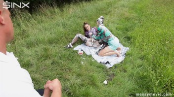 Girls Have Messy Outdoor Whipped Cream Adventure Screencap 59 on www.sinx.com
