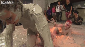 Muddy Wrestling: Fiery Redhead vs. The Old-Timer Screencap 53 on www.sinx.com