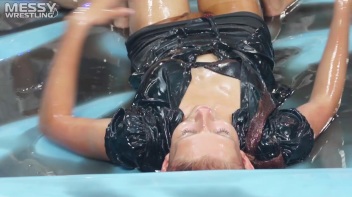 Messy Wrestling: Slop-Happy Mess Freaks Wriggle In The Oil And Rip Some Pantyhose To Shreds! Screencap 34 on www.sinx.com