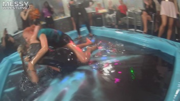 Messy Wrestling: Slop-Happy Mess Freaks Wriggle In The Oil And Rip Some Pantyhose To Shreds! Screencap 5 on www.sinx.com
