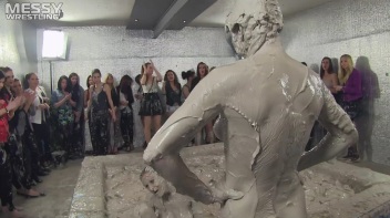 Muddy Wrestling: Satin, Skirts, and Audience Mud Blasted To The Max!  Everyone Gets A Taste! Screencap 112 on www.sinx.com