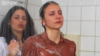 Raven Haired Babes Lather Up Their Hair Screencap 20 on www.sinx.com