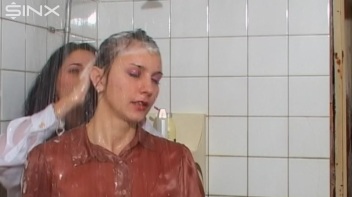 Raven Haired Babes Lather Up Their Hair Screencap 23 on www.sinx.com