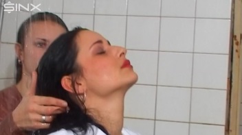 Raven Haired Babes Lather Up Their Hair Screencap 29 on www.sinx.com