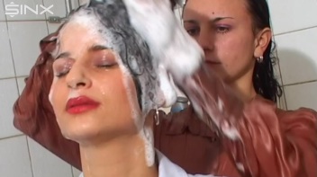 Raven Haired Babes Lather Up Their Hair Screencap 44 on www.sinx.com