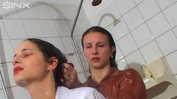 Raven Haired Babes Lather Up Their Hair Screencap 67 on www.sinx.com