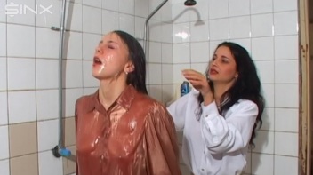 Raven Haired Babes Lather Up Their Hair Screencap 1 on www.sinx.com
