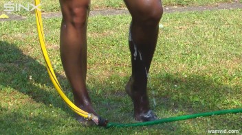 Blonde girl hoses herself off Screencap 20 on www.sinx.com