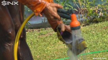 Blonde girl hoses herself off Screencap 4 on www.sinx.com