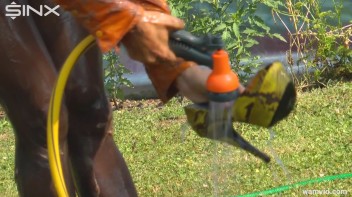 Blonde girl hoses herself off Screencap 5 on www.sinx.com