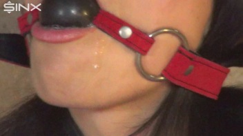 Handcuffed Hottie Drools Down Her Satin Blouse Screencap 7 on www.sinx.com