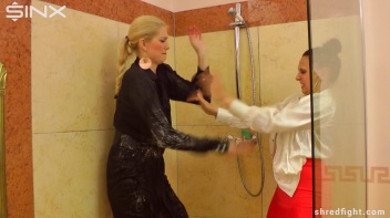 Wet And Messy Catfight Ends In Ripped Clothes Screencap 20 on www.sinx.com