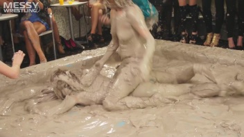Messy Wrestling: Scary In Satin! Business Babes Rip Each Other Up In The Mud! Screencap 53 on www.sinx.com