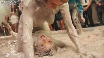 Messy Wrestling: Scary In Satin! Business Babes Rip Each Other Up In The Mud! Screencap 76 on www.sinx.com