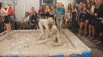 Messy Wrestling: Scary In Satin! Business Babes Rip Each Other Up In The Mud! Screencap 79 on www.sinx.com