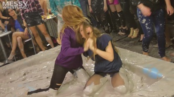 Messy Wrestling: Scary In Satin! Business Babes Rip Each Other Up In The Mud! Screencap 8 on www.sinx.com