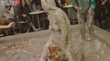 Messy Wrestling: Scary In Satin! Business Babes Rip Each Other Up In The Mud! Screencap 80 on www.sinx.com