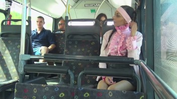 Pigtailed Cutie Sucks Cock On A Public Bus Screencap 1 on www.sinx.com