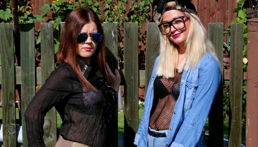 Latest deal - Curvy brunette and blonde get drenched in sticky white paint