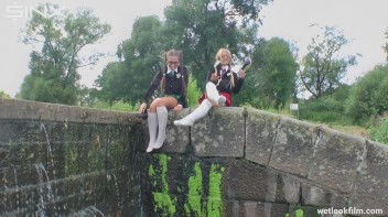 Soaking Wet Schoolgirls Splash In Waterfall Screencap 11 on www.sinx.com