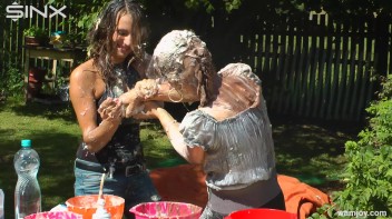 Brunette Hotties Compete In Messy Food Fight Screencap 38 on www.sinx.com