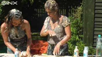 Brunette Hotties Compete In Messy Food Fight Screencap 50 on www.sinx.com