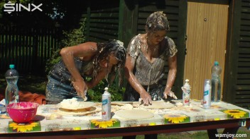 Brunette Hotties Compete In Messy Food Fight Screencap 53 on www.sinx.com