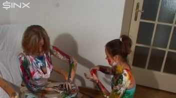 Crazy Girls Paint Their Clothes Together Screencap 29 on www.sinx.com