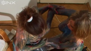 Crazy Girls Paint Their Clothes Together Screencap 49 on www.sinx.com