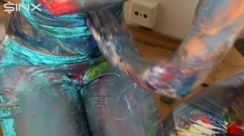 Crazy Girls Paint Their Clothes Together Screencap 52 on www.sinx.com