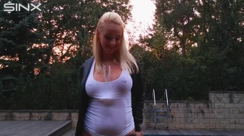 Busty Blonde Soaks Her Tank Top With Piss Screencap 23 on www.sinx.com
