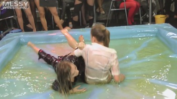Messy Wrestling: Shiny, Slimy, And Ready To Rumble In Oil! Dunk This Bitch & Tear Her Clothes!!! Screencap 36 on www.sinx.com