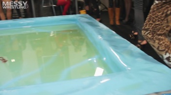 Messy Wrestling: Shiny, Slimy, And Ready To Rumble In Oil! Dunk This Bitch & Tear Her Clothes!!! Screencap 4 on www.sinx.com